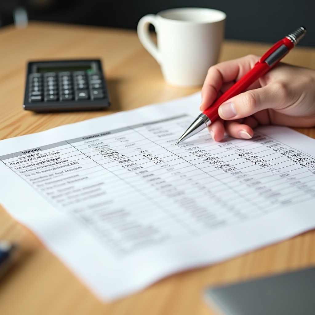 Financial spreadsheet showing building expense calculations