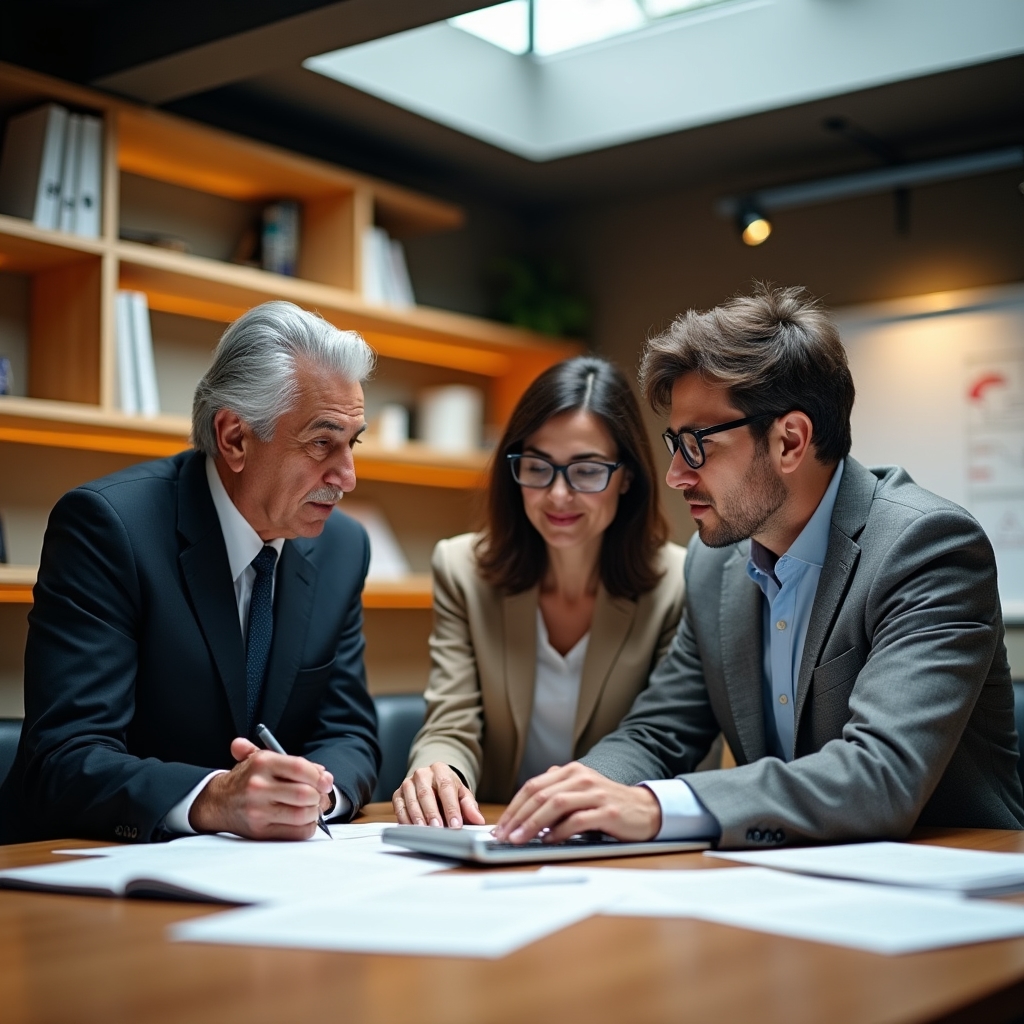 Tivlume education team reviewing course content in a professional setting